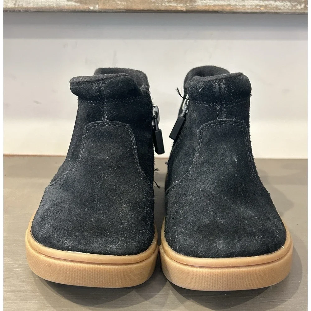 Ugg Black Hamden Toddler Unisex Boots Size 8 Side Zip‎ Suede Slip On